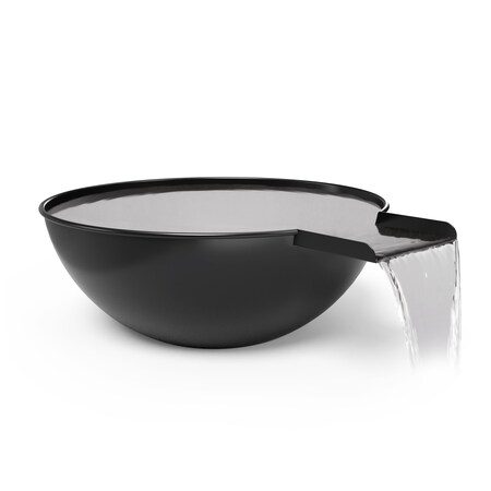 The Outdoor Plus 48 Round Sedona Water Bowl - Powder Coated Metal - Black - OPT-48RPCWO-BLK